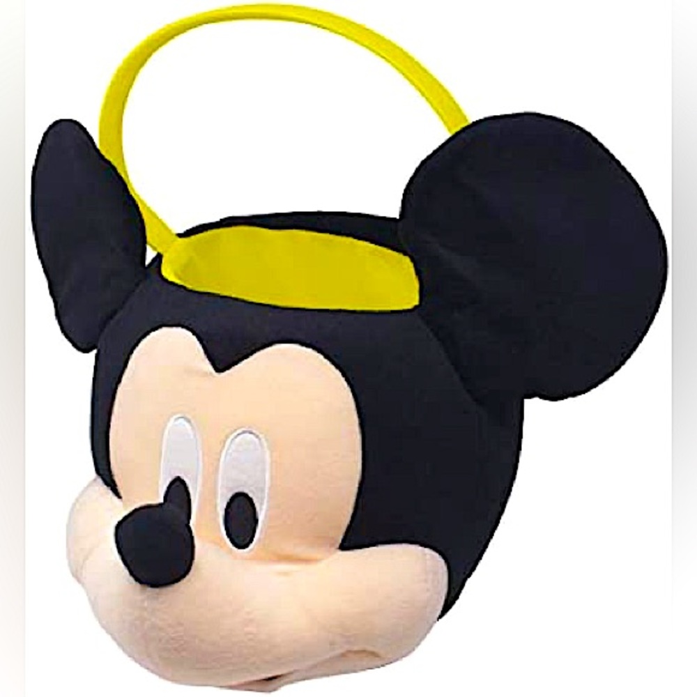 Disney Mickey Mouse Plush basket. Small tear in back near seam